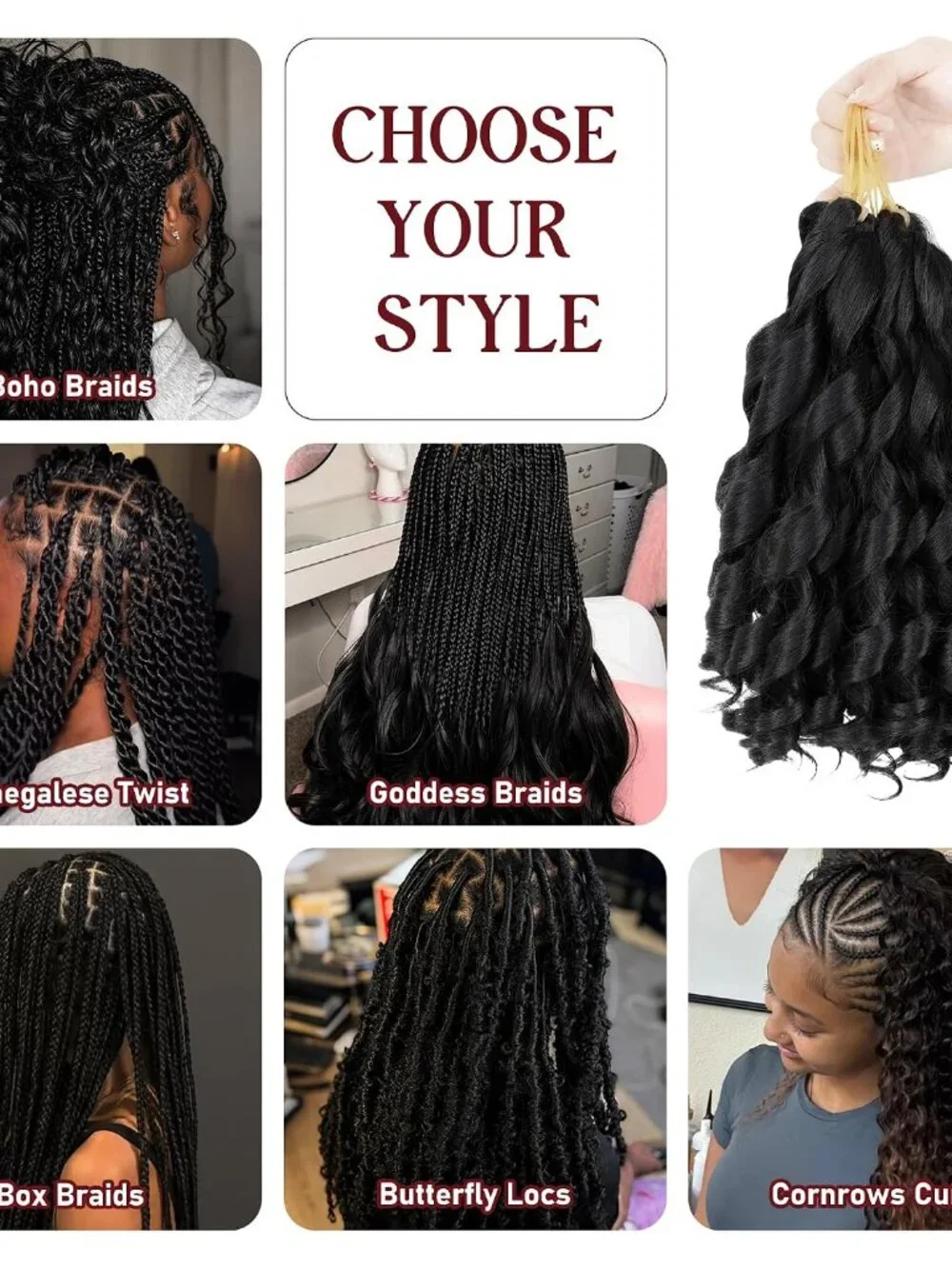 Human Hair Blend French Curl Braiding Hair